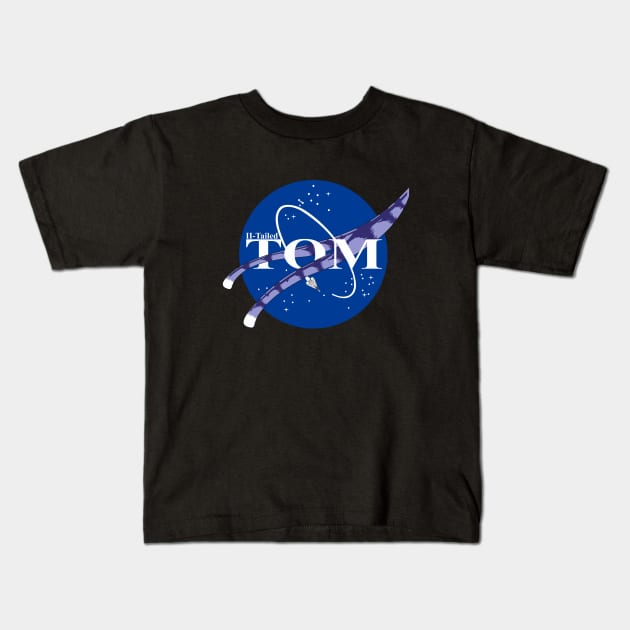 Two Tailed Tom - Space Tomcat - Blue Kids T-Shirt by Two Tailed Tom